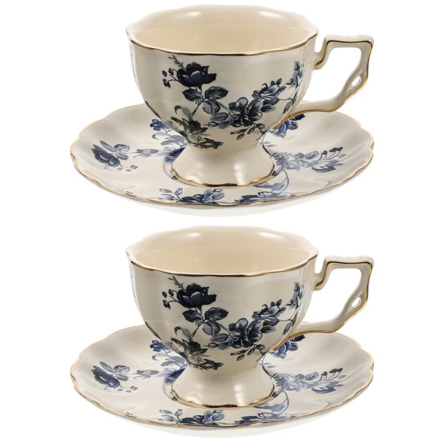 2 tazze da tè e piattino in ceramica cinese grande tazza da tè per pomeriggio