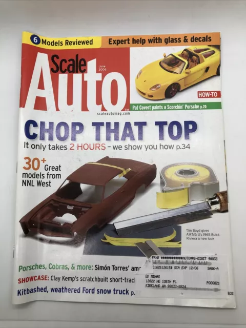 SCALE AUTO ENTHUSIAST June 2006, Chop That Top! Porsche Kits, New Model Kits