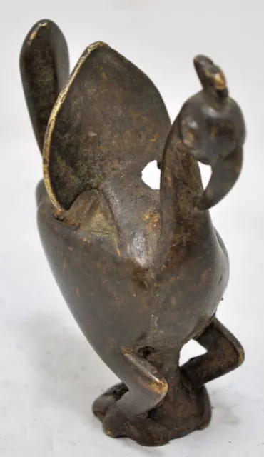 Antique Brass Peacock Figurine Original Old Finely Hand Crafted Engraved