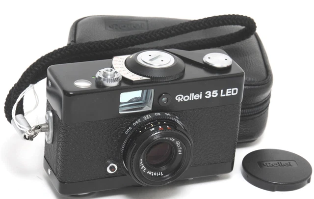 Black Rollei 35 LED camera w. Triotar 3.5/40mm not tested with case