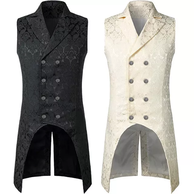 MENS VICTORIAN SUIT Vest Steampunk Gothic Medieval Waistcoat Slim Fit ...