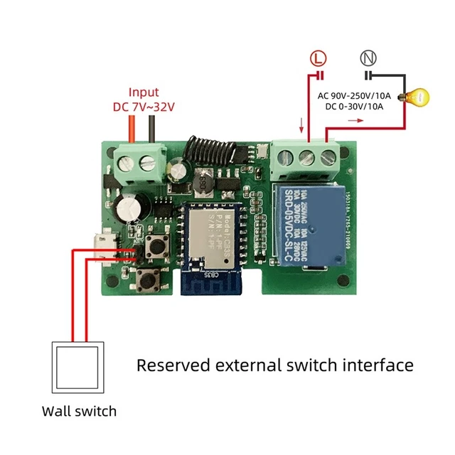 Gokelomg 2x WLAN Relais 12V - Tuya Smart Home Schalter Mit App Steuerung