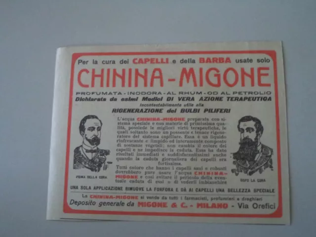 advertising Pubblicità 1927 CHININA MIGONE