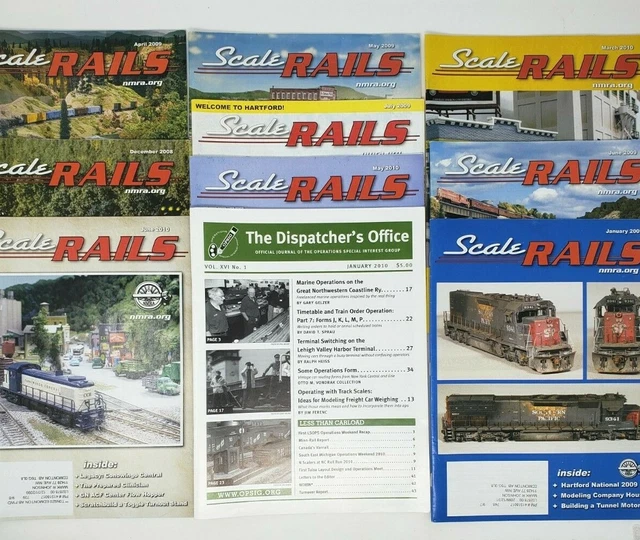 9 SCALE RAILS 2009-2010 & 1 Dispatch Office 2010 Magazines LOT from ...