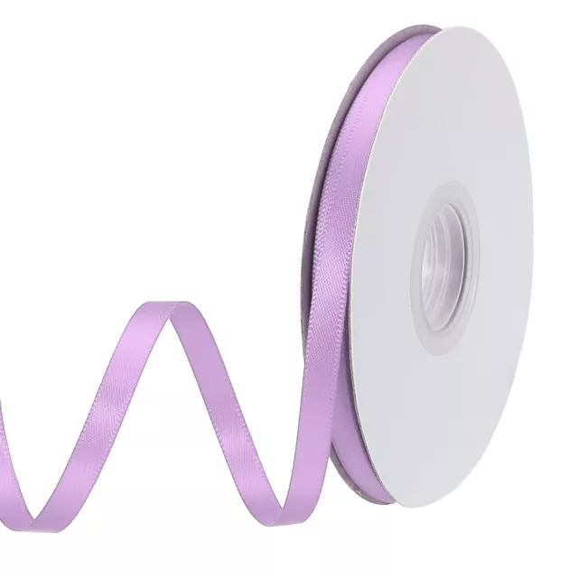 1/4" 25 Yard Double Faced Solid Satin Ribbon Polyester Fabric Light Purple