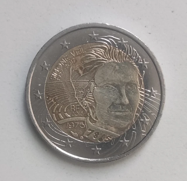 2 euros commémorative Pièce rare de 2 euros Simone Veil 1975 (1927-2017) 