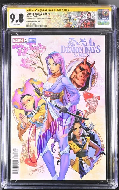 Demon Days X-Men #1 Cgc Ss 9.8 J Scott Campbell 1:50 Variant Psylocke Samurai