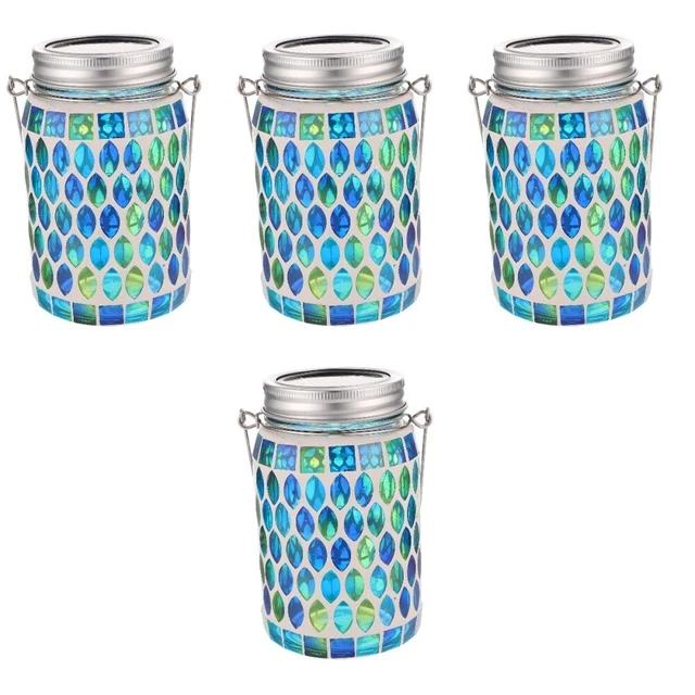 4 Count Lawn Lamp Solar Jar Light Outdoor Landscape Lights Hanging