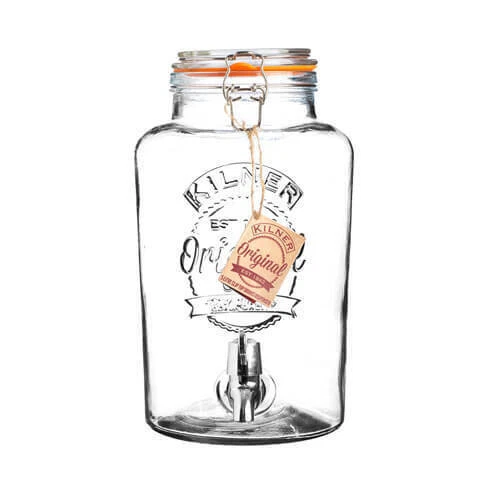 Dispensador de bebidas redondo con clip de vidrio apto para alimentos de horno de 5 L