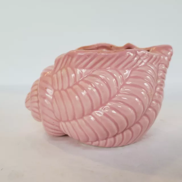 Vintage Conch Shell Planter Glazed Ceramic Mid Century Dish Vase MCM