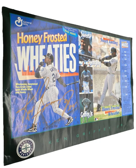 1995 KEN GRIFFEY, JR. Honey Frosted Wheaties Cereal* BASEBALL POSTER AND COUPON*