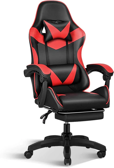 Gaming Office High Back Computer Adjustable Swivel Chair, with Footrest,440Lb Ca