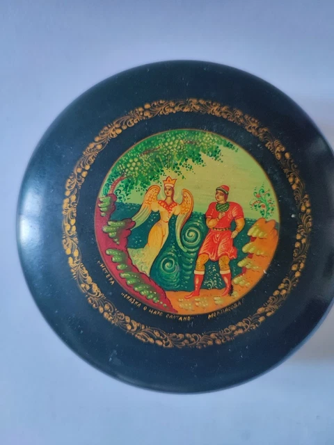 Ancienne Boîte Art Déco Foucher Paris - Peinture Sur Soie - Femme Sur Barque - France