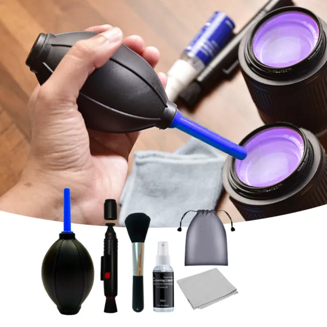 6 In 1 Multifunctional For Sensor Brush Cloth Air Blower Camera Cleaning Kit New