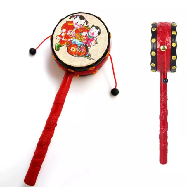 Baby Kids Cartoon Animal Hand Bell Toy Rattle Drum Musical Random Color A*tz