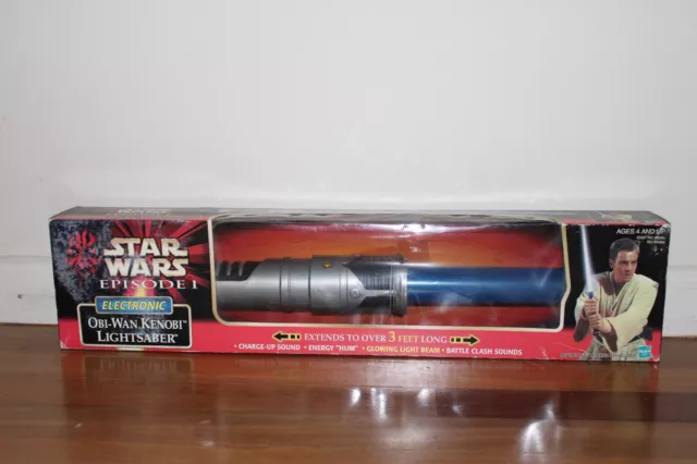 New "Star Wars Episode 1 OBI-WAN KENNPBI Electronic Lightsever"  Hasbro