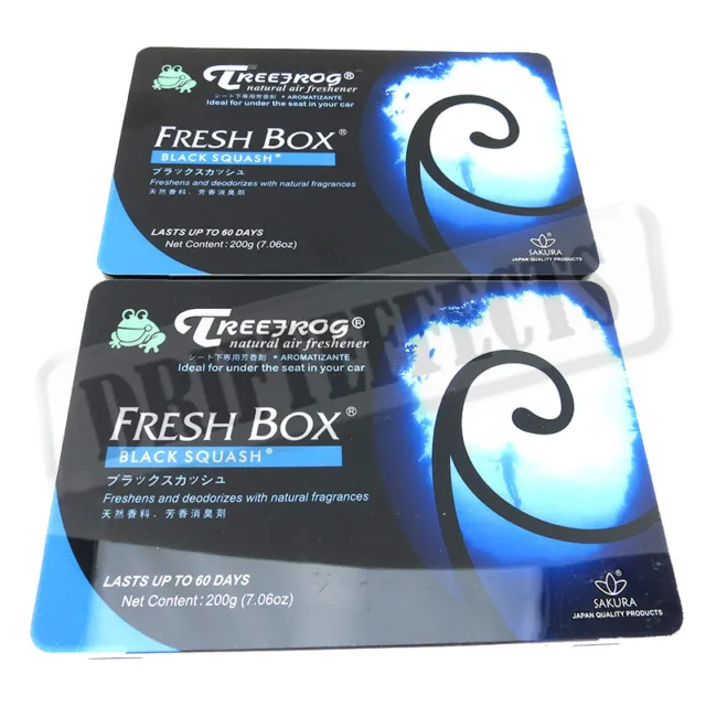 2 Pack Treefrog Tree Frog Fresh Box Xtreme Black Squash Scent Air Freshener