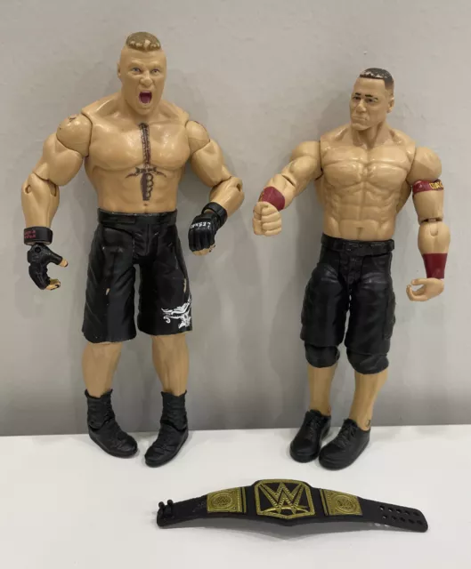 WWE Mattel John Cena & Brock Lesnar Battle Pack Summer Slam 2014 Title Belt