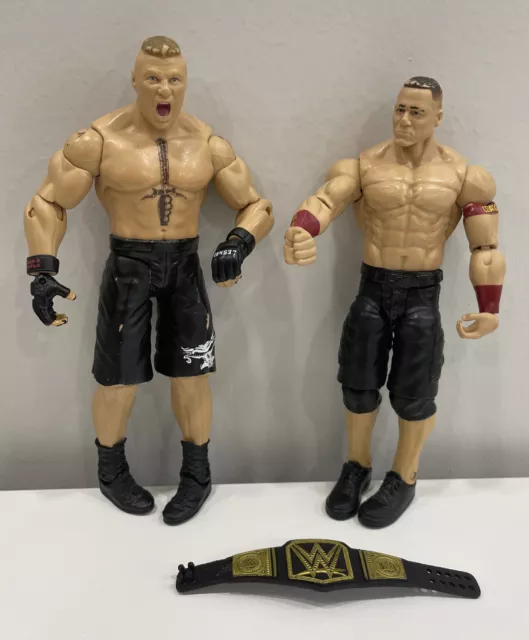 WWE Mattel John Cena & Brock Lesnar Battle Pack Summer Slam 2014 Title Belt WWE Mattel John Cena & Brock Lesnar Battle Pack Summer Slam 2014 Title Belt