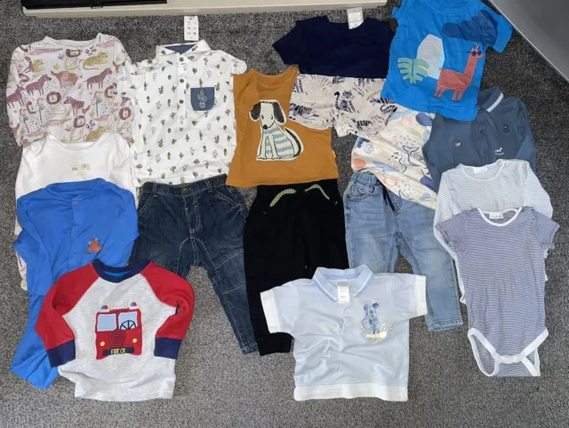 17 Item Baby Boys Clothing Bundle Size 9-12 Months Next TU H&M