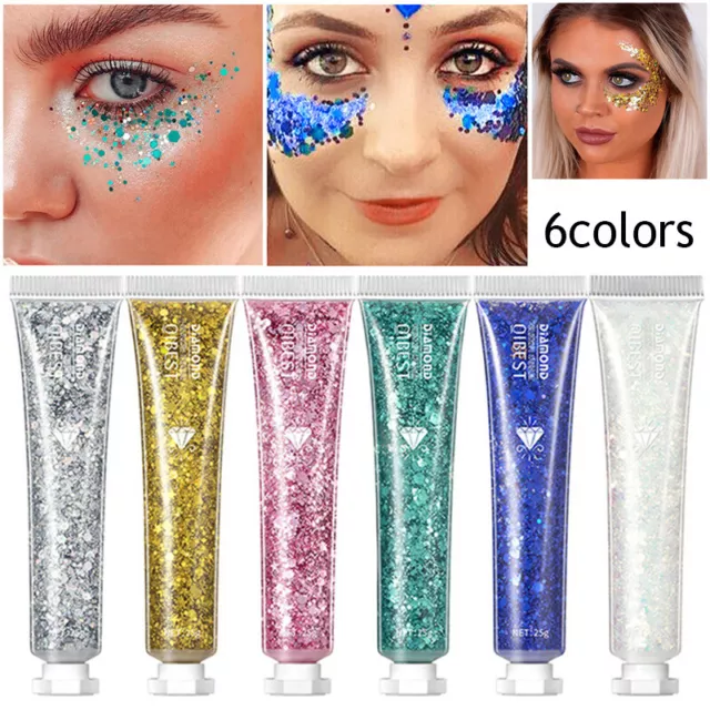 Glitter Eyeshadow Gel Cream Nail Hair Body Face Glitter Gel Art Flash Sequins AU