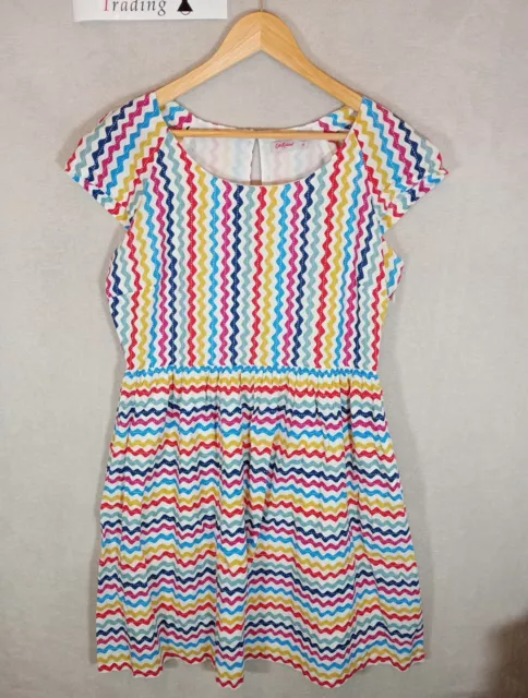 Cath Kidston Dress Ladies Ric Rac 100% Cotton Size 14/12 Lined Colourful