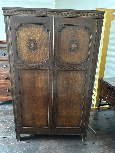 Edwardian Antique Gentleman’s Wardrobe. Arts & Crafts. Magnificent Example.