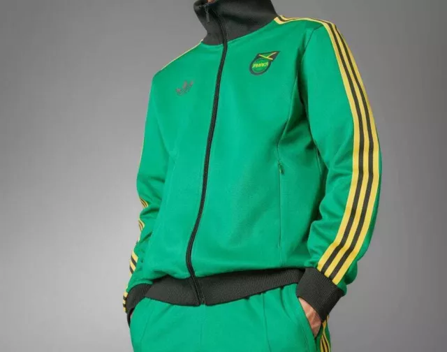 Adidas Originals Men's Jamaica Beckenbauer Track Top in Green