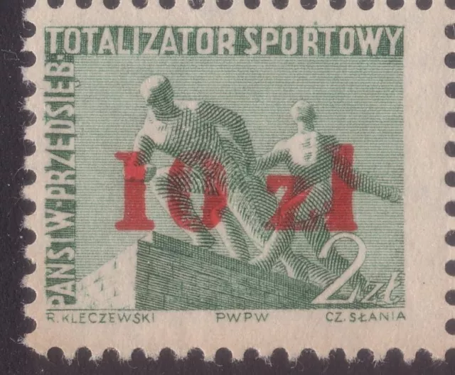 POLAND 1952-1955 Totalizator Sportowy 2 Zl/10 Zl ovpt. engr Cz. Slania MNH Rare!