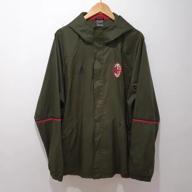 AC Milan Italy 2015/2016 Green Training Football Jacket Size XL Adidas Hooded