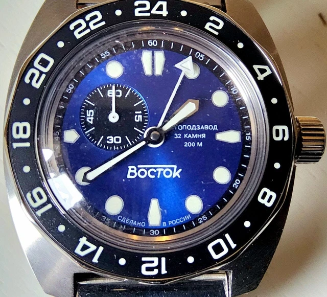 Vostok Europe Orologio Automatico Uomo Rocket N1 NE57-225O565 – Cassa 46mm, Cinturino Pelle Marrone, Quadrante Verde, 200m
