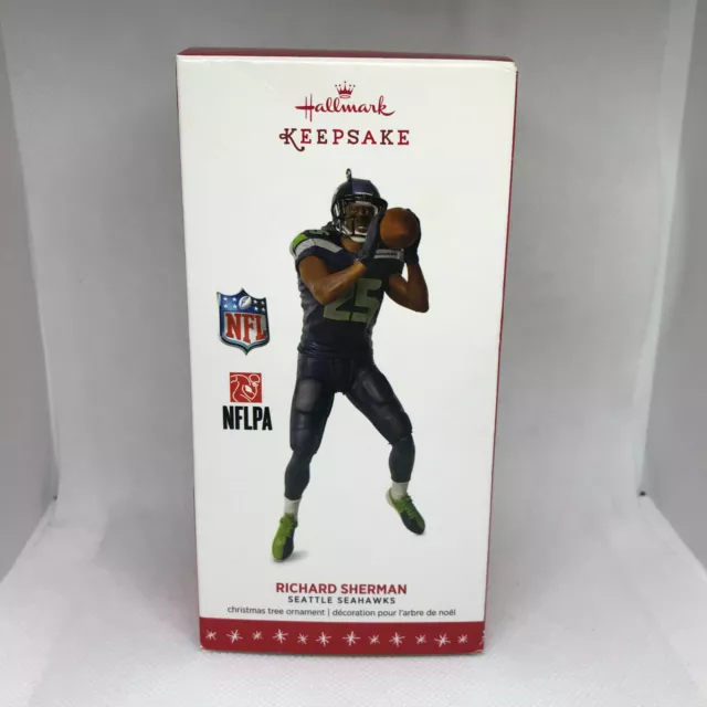 NEW Richard Sherman NFL Seattle Seahawks 2016 Hallmark Christmas Ornament