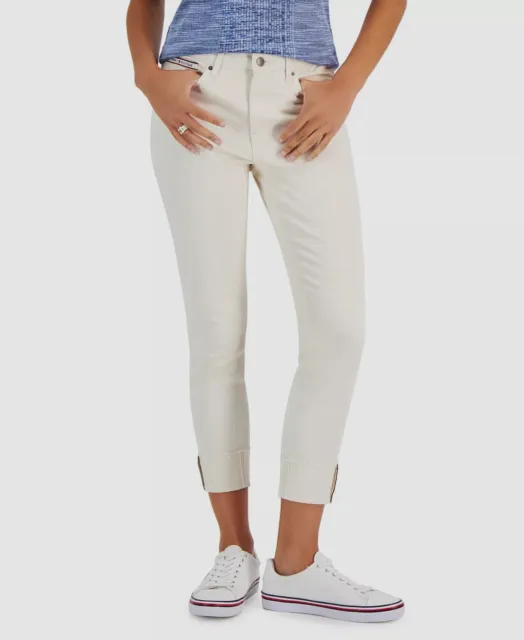 $60 Tommy Hilfiger Women's Ivory Tribeca Skinny Ankle Jeans Pants Size 12