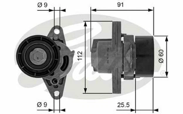 GATES Galet tendeur pour RENAULT CLIO ESPACE SCÉNIC DACIA LOGAN T38456