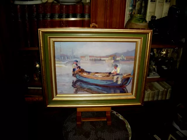 Superbe Tableau Marine    -"  Toulon "-  C. Viaud (Cotes Akoun. Artprice....