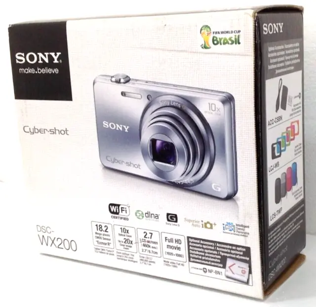 Sony Cybershot DSC-WX200 18,2 megapixel fotocamera digitale compatta argento.