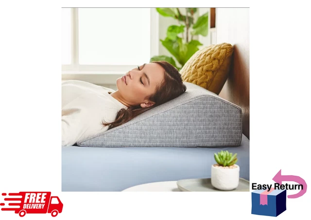 Wedge Pillow Cooling Gel Memory Foam Adapts Cools And Comforts Zip Cover New