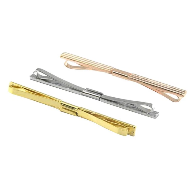 3pcs Three Color 2.36inch Collar Bar Clips for Man Shirt Accessories Jewelry