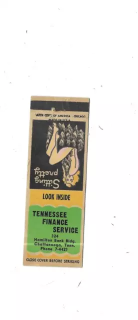 Vintage Matchcover Tennessee Finance Service Chattanooga, Tenn Pinup