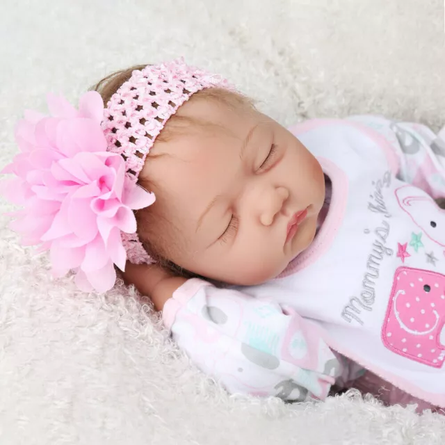 22" Reborn Dolls Girl Doll Realistic Baby Soft Vinyl Silicone Newborn Xmas Gifts