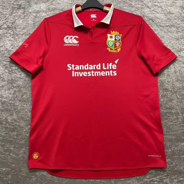 CANTERBURY British and Irish Lions 2017 Rugby Shirt Mens Size XL Red Great Cond