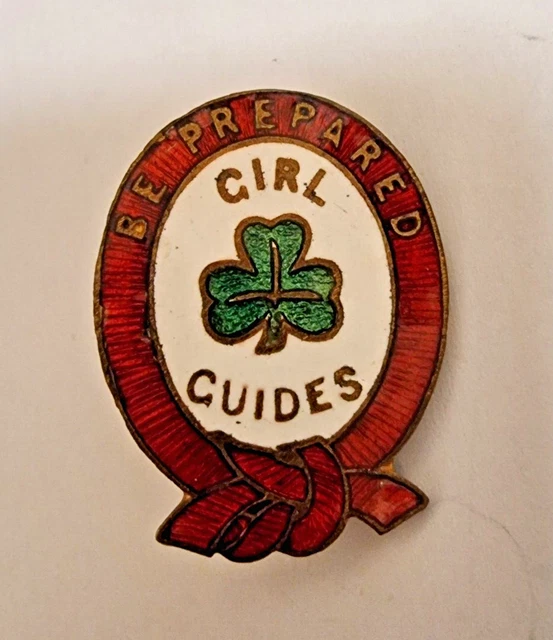 VINTAGE GIRL GUIDES First Class Award Enamel Pin Badge Red Ribbon Edge ...