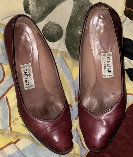 CELINE ANCIENNES CHAUSSURES EN CUIR VINTAGE TRES CHIC pointure 38.