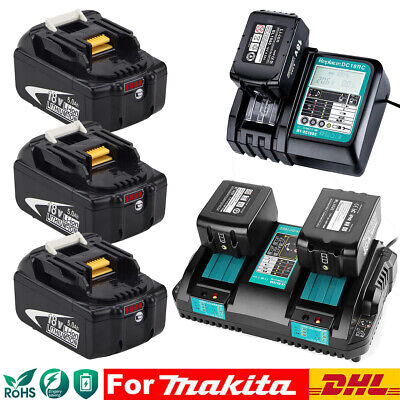 Makita Batterie 18V 5Ah  BL1850B BL1840B BL1830 LED LXT400 Chargeur Lithium Akku