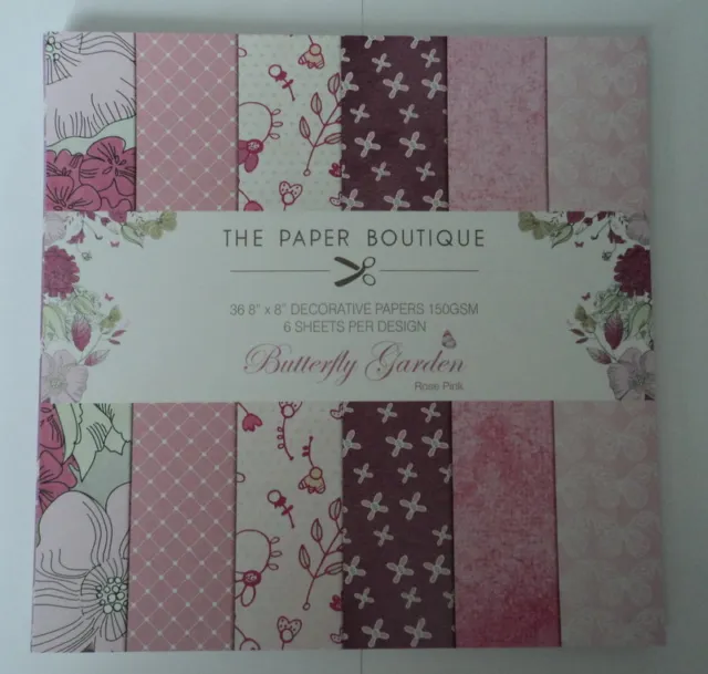 Bargain Paper Boutique Pads 8" X 8" - Butterfly Garden For Cards & Crafts