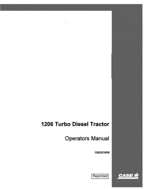 Owners Operators Instruction Manual Fits CASE IH 1026 Turbo Diesel