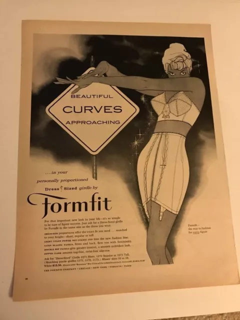1964 WOMEN'S FORMFIT blue dress shaper girdle vintage fashion ad