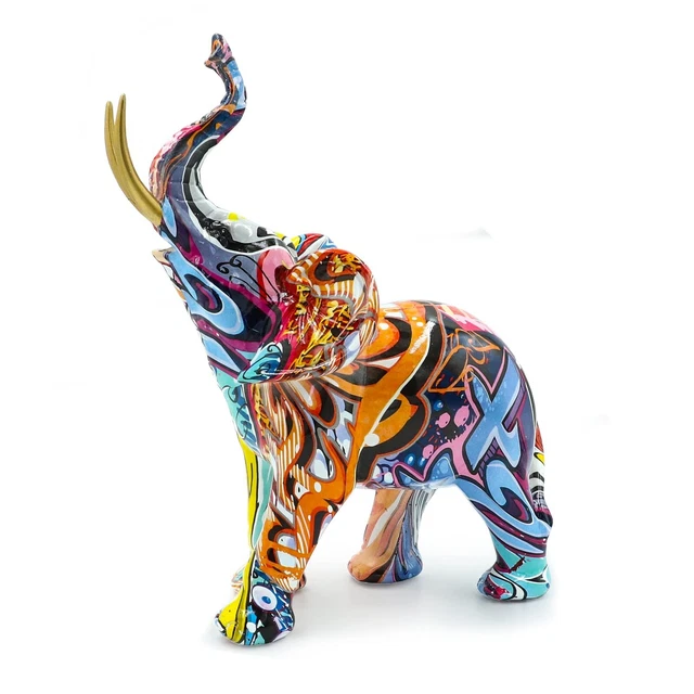 OYOYTLGX Elephant Decor, Large Elephant Figurines Home Decor, Colorful Resin ...