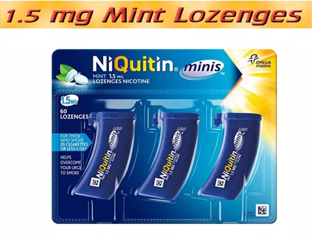 NiQuitin Minis Menthe 1.5mg Pastilles Paquet De 60 1 2 3 6 12 18 24 Exp =