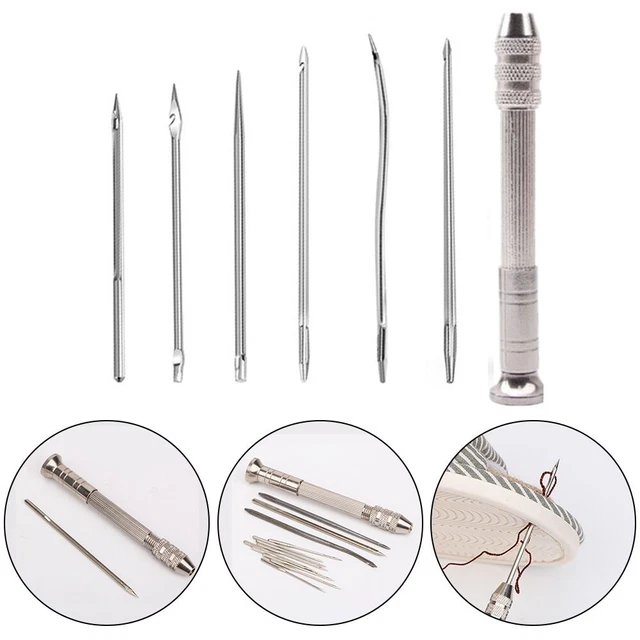 KIT STRUMENTI PROFESSIONALE Scialle Da Cucire In Pelle Per Riparazioni E Cucitur EUR 8,28 - Foto 9